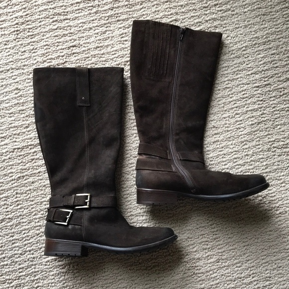Clark’s Brown Suede Zip Boots 9.5 - Picture 1 of 13